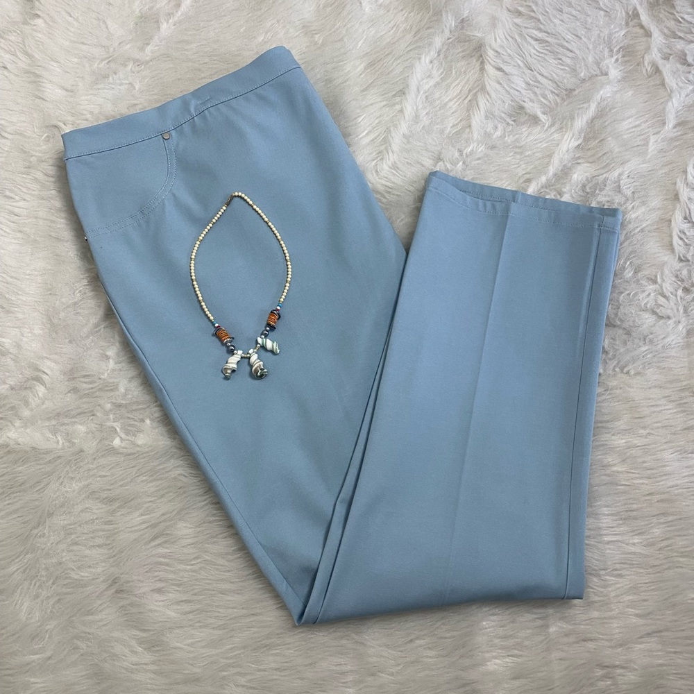 Offer. NWOT H by Halston plus size curve spring baby blue stretch pant size 24 W